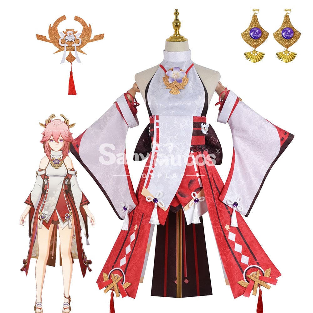 【In Stock】Game Genshin Impact Cosplay Yae Miko Costume Plus Size Costumes