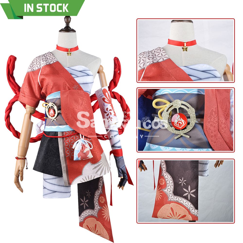 【In Stock】Game Genshin Impact Cosplay Yoimiya Costume Plus Size Costumes