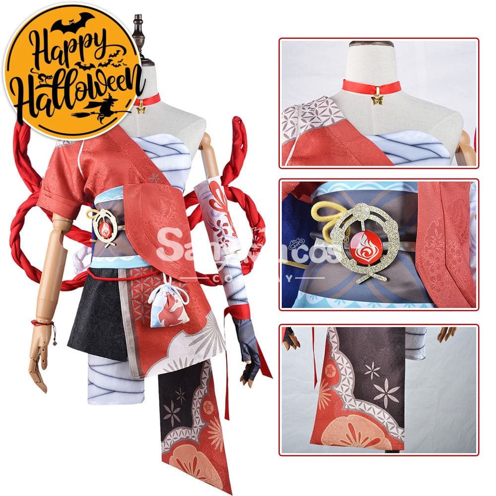 【In Stock】Game Genshin Impact Cosplay Yoimiya Costume Plus Size Costumes