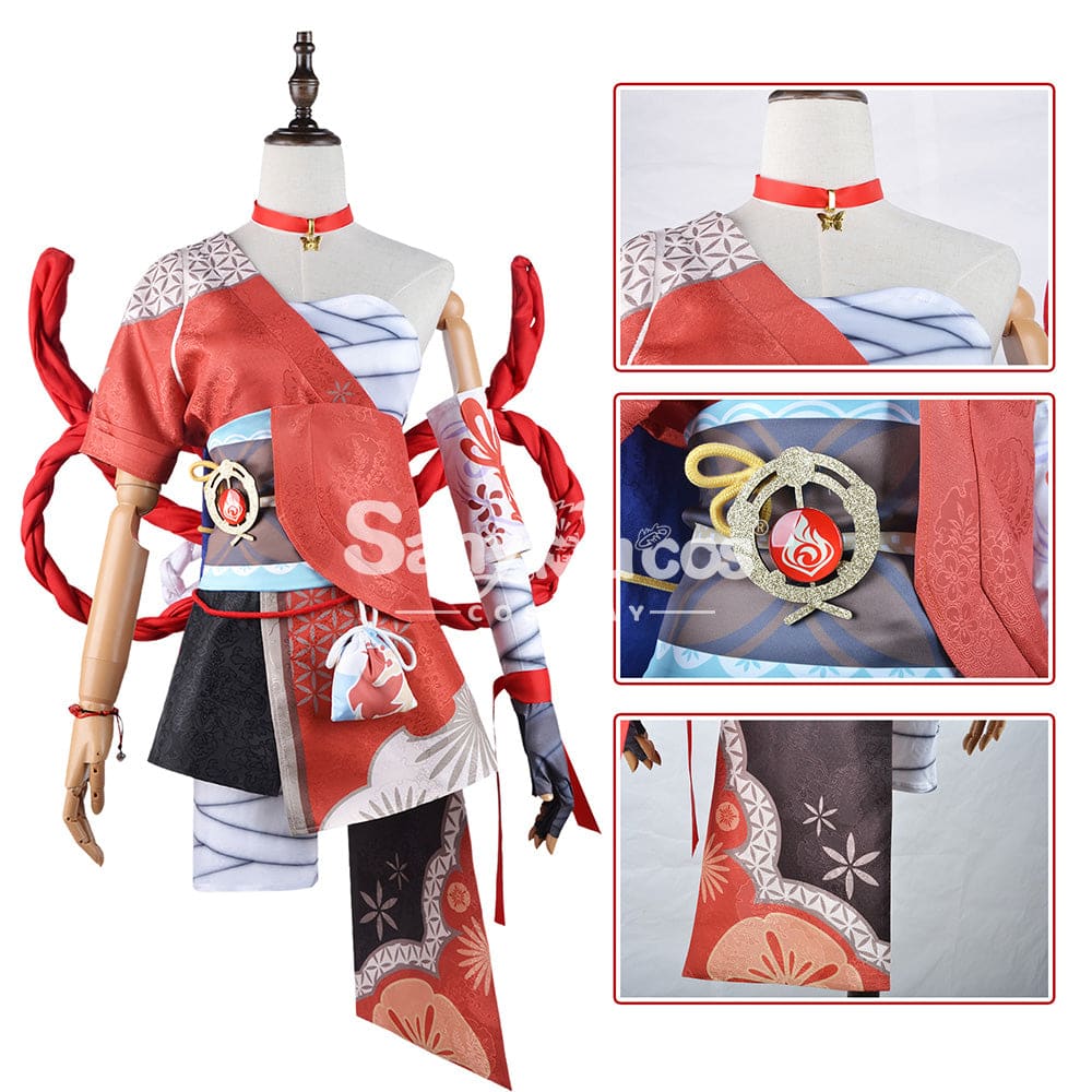 【In Stock】Game Genshin Impact Cosplay Yoimiya Costume Plus Size Costumes