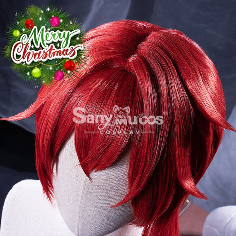 【In Stock】Game Genshin Impact Diluc Ragnvindr Red Ponytail Long Cosplay Wig Wigs