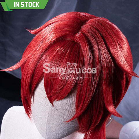 【In Stock】Game Genshin Impact Diluc Ragnvindr Red Ponytail Long Cosplay Wig Wigs