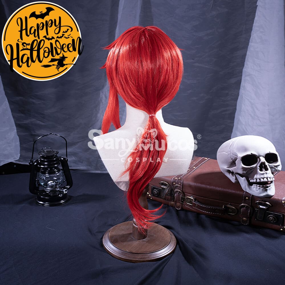 【In Stock】Game Genshin Impact Diluc Ragnvindr Red Ponytail Long Cosplay Wig Wigs
