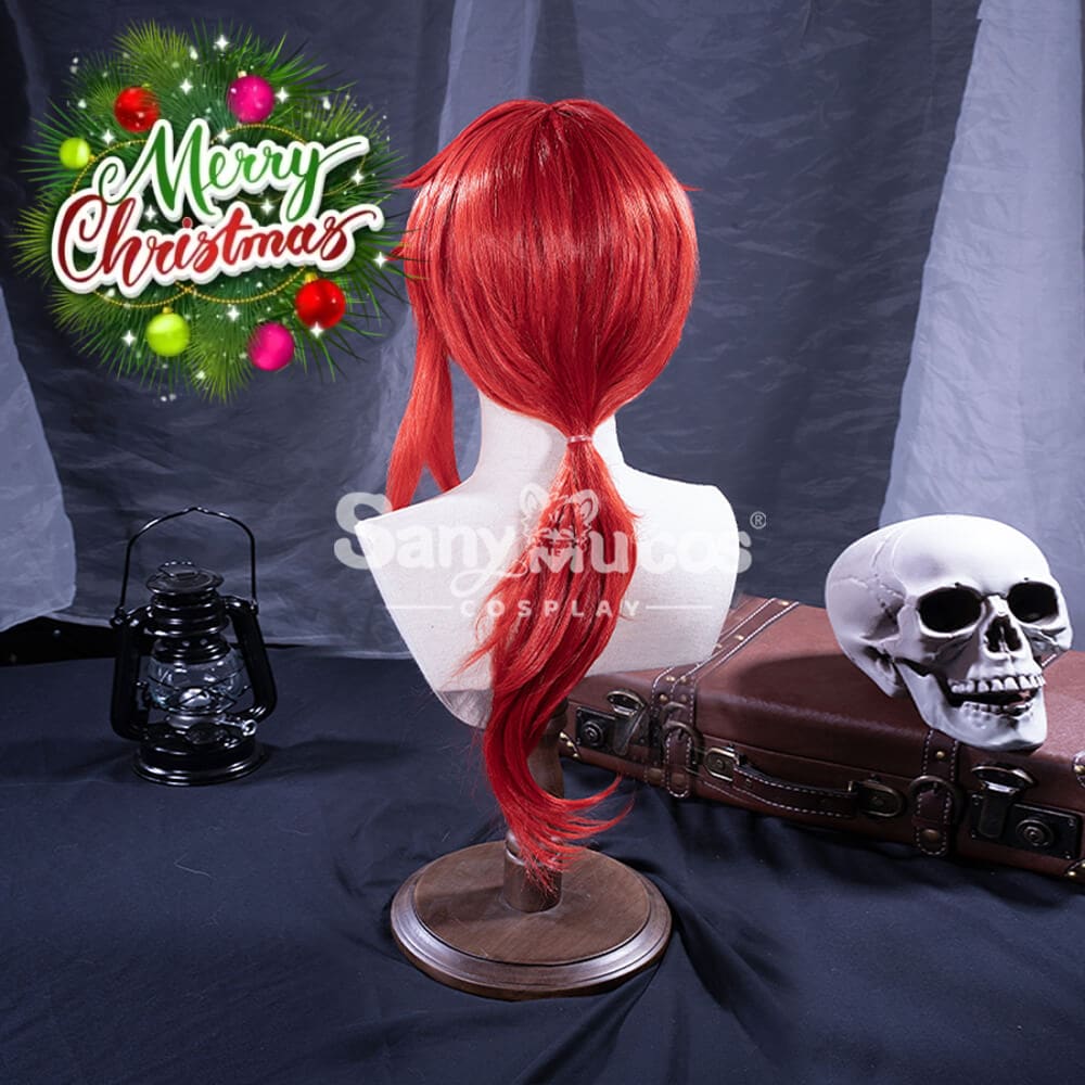 【In Stock】Game Genshin Impact Diluc Ragnvindr Red Ponytail Long Cosplay Wig Wigs