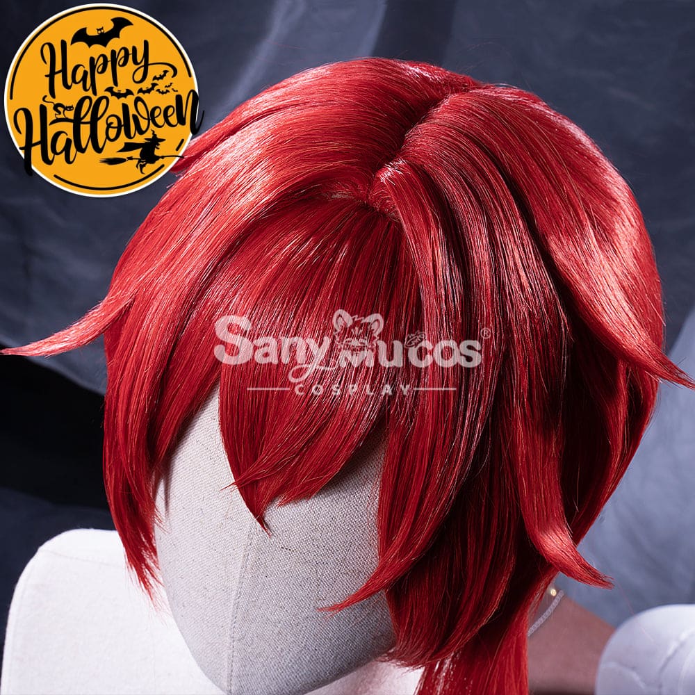 【In Stock】Game Genshin Impact Diluc Ragnvindr Red Ponytail Long Cosplay Wig Wigs