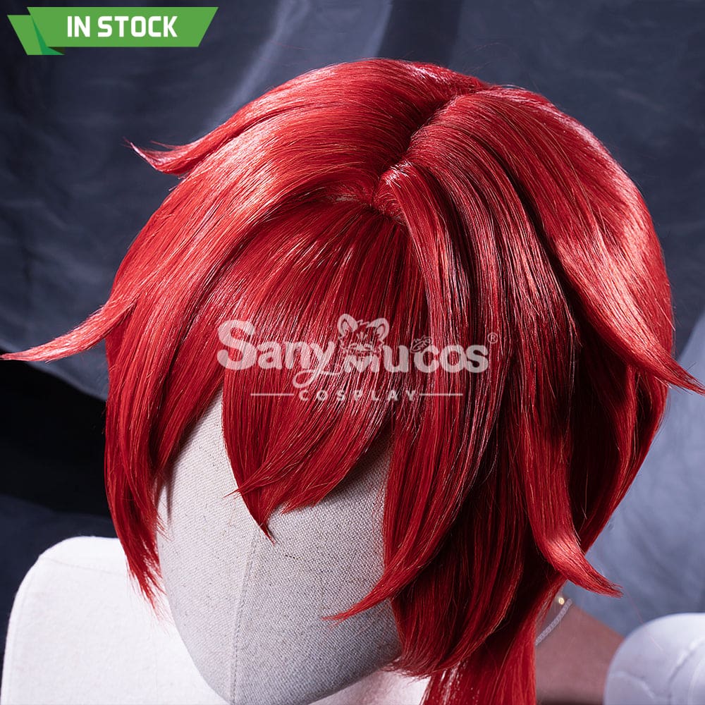 【In Stock】Game Genshin Impact Diluc Ragnvindr Red Ponytail Long Cosplay Wig Wigs