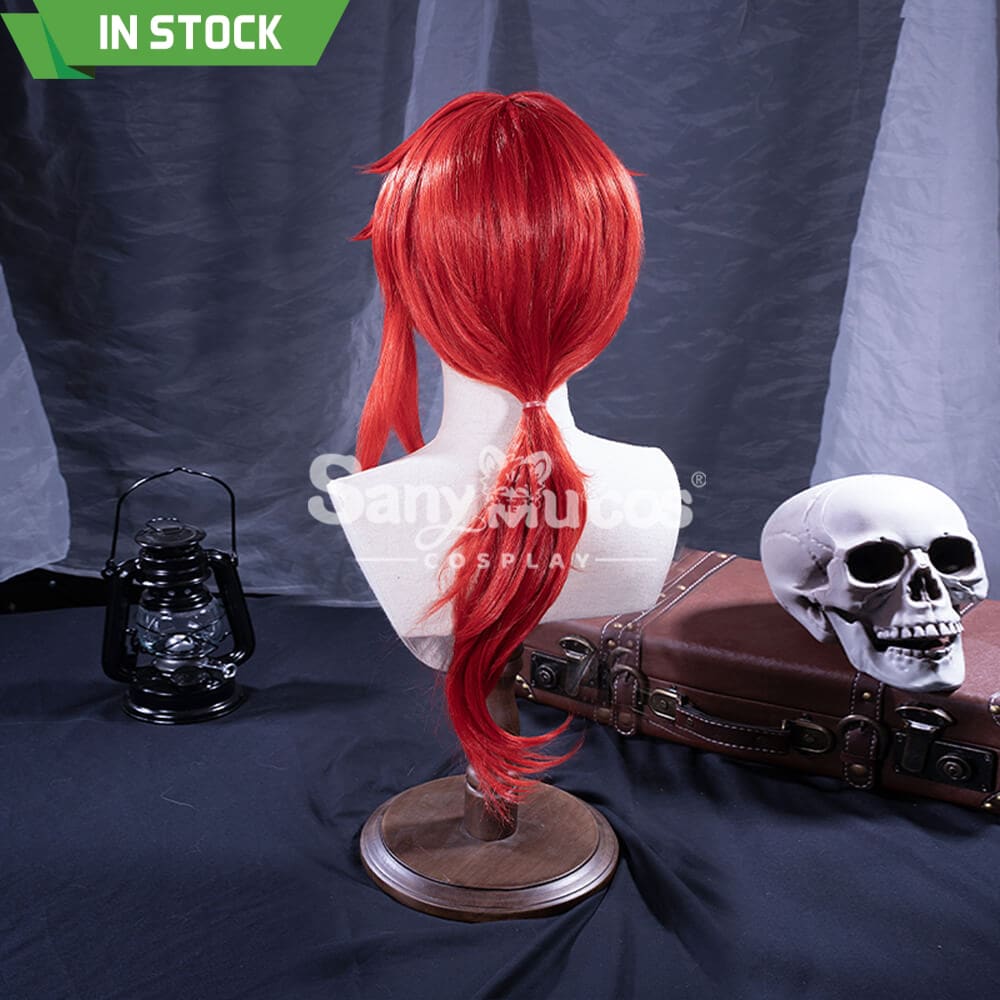 【In Stock】Game Genshin Impact Diluc Ragnvindr Red Ponytail Long Cosplay Wig Wigs