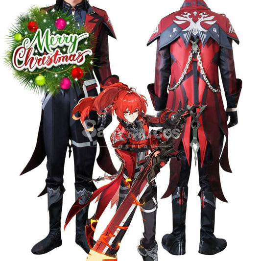 【In Stock】Game Genshin Impact Diluc Red Dead Of Night Skin Top And Pants Cosplay Costume Costumes 1000