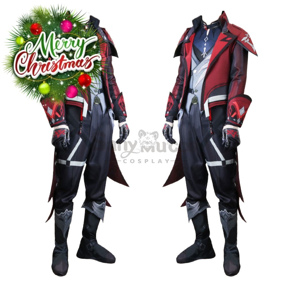 【In Stock】Game Genshin Impact Diluc Red Dead Of Night Skin Top And Pants Cosplay Costume Costumes