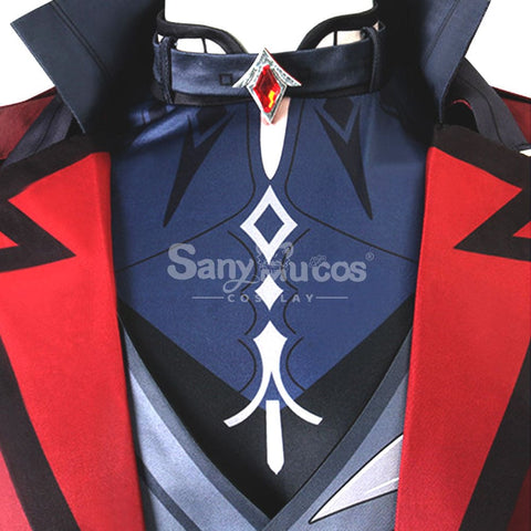 【In Stock】Game Genshin Impact Diluc Red Dead Of Night Skin Top And Pants Cosplay Costume Costumes