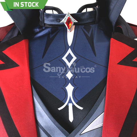 【In Stock】Game Genshin Impact Diluc Red Dead Of Night Skin Top And Pants Cosplay Costume Costumes