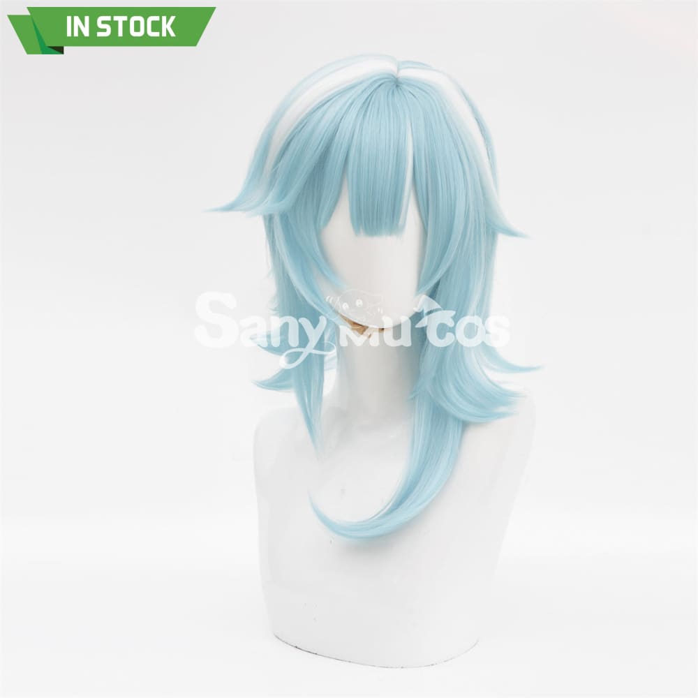 Game Genshin Impact Eula Lawrence Cosplay Wig Light Blue Wig