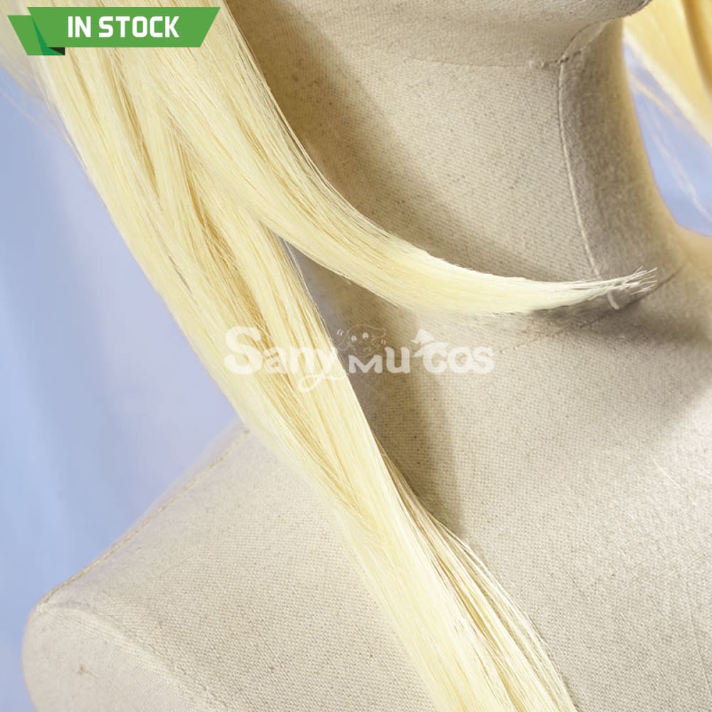 Game Genshin Impact Female Traveler Lumine Cosplay Wig Gold Short Hair