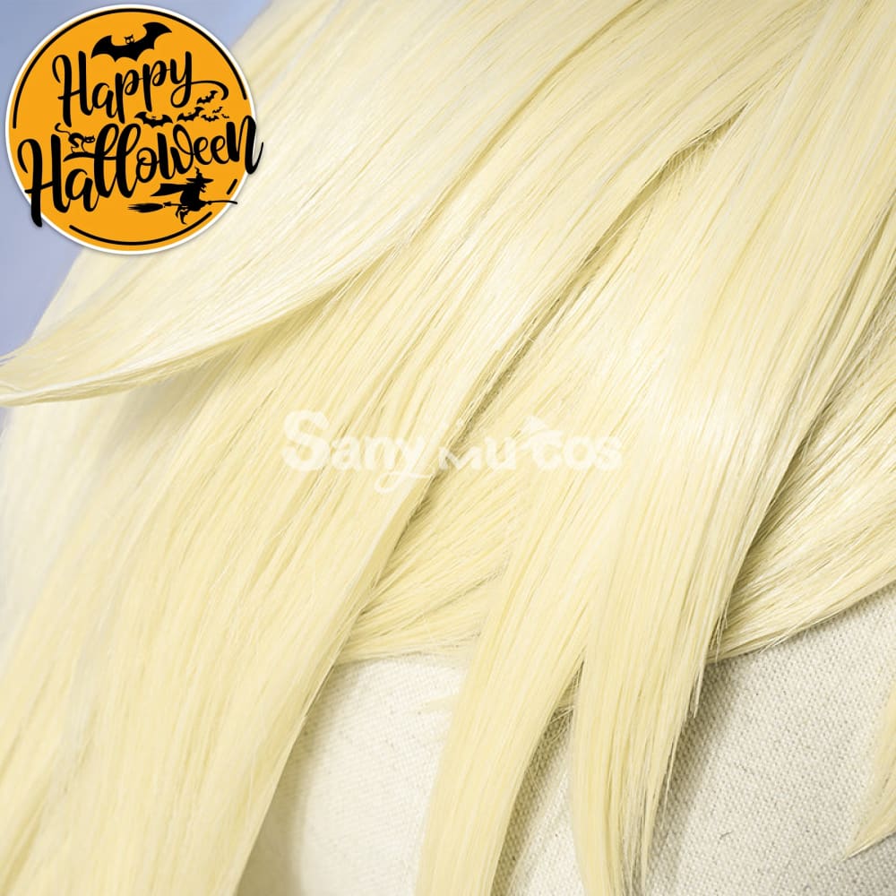 Game Genshin Impact Female Traveler Lumine Cosplay Wig Gold Short Hair