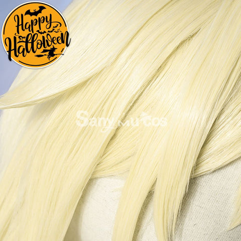 Game Genshin Impact Female Traveler Lumine Cosplay Wig Gold Short Hair