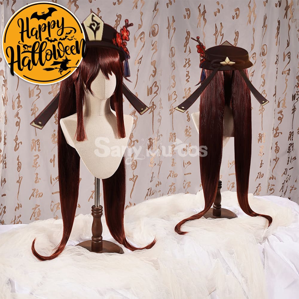 Game Genshin Impact Hutao Cosplay Wig Hu Tao Dark Brown