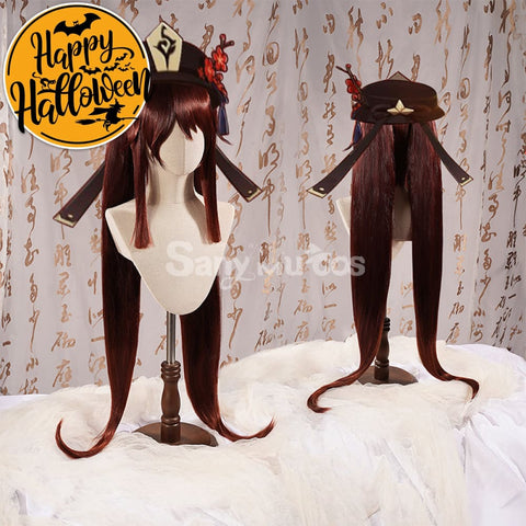 Game Genshin Impact Hutao Cosplay Wig Hu Tao Dark Brown
