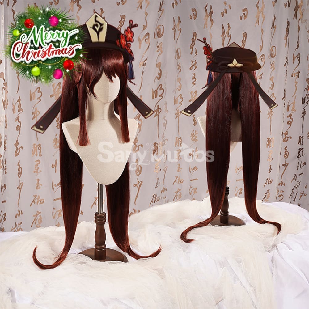 Game Genshin Impact Hutao Cosplay Wig Hu Tao Dark Brown