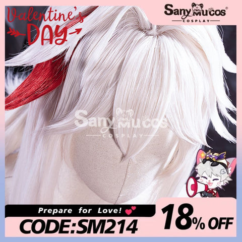 【In Stock】Game Genshin Impact Kaedehara Kazuha Pink And Red Ponytail Medium Cosplay Wig Wigs