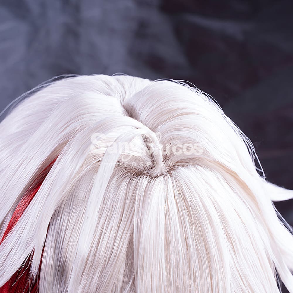 【In Stock】Game Genshin Impact Kaedehara Kazuha Pink And Red Ponytail Medium Cosplay Wig Wigs
