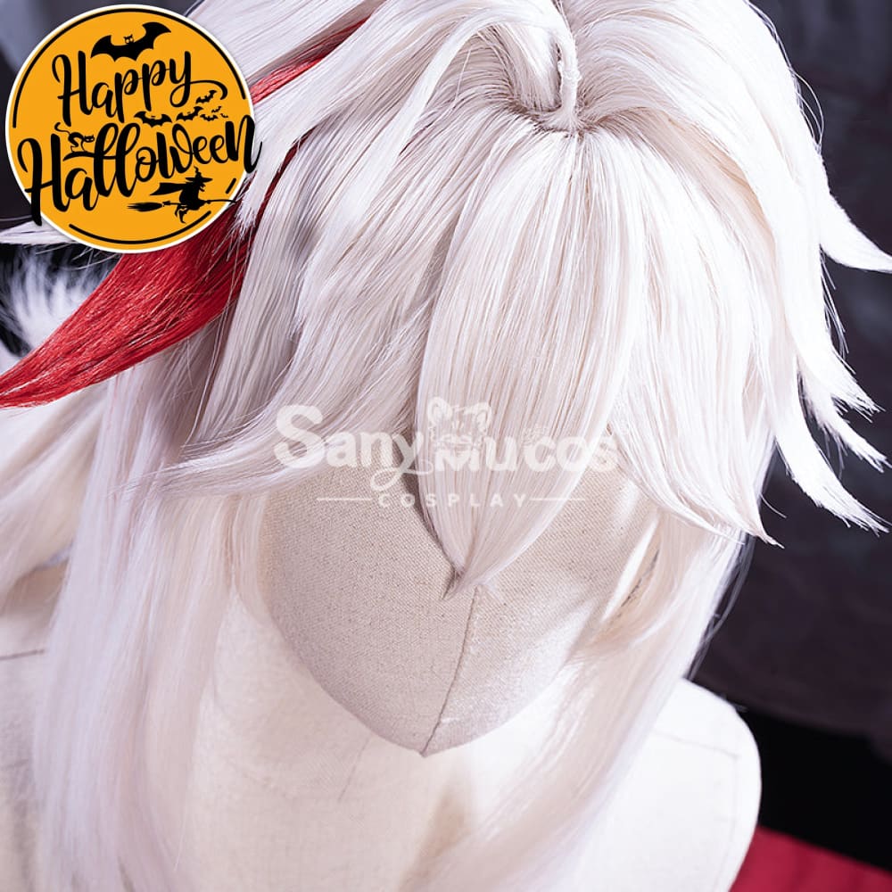 【In Stock】Game Genshin Impact Kaedehara Kazuha Pink And Red Ponytail Medium Cosplay Wig Wigs