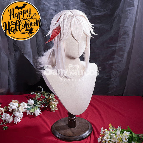 【In Stock】Game Genshin Impact Kaedehara Kazuha Pink And Red Ponytail Medium Cosplay Wig Wigs