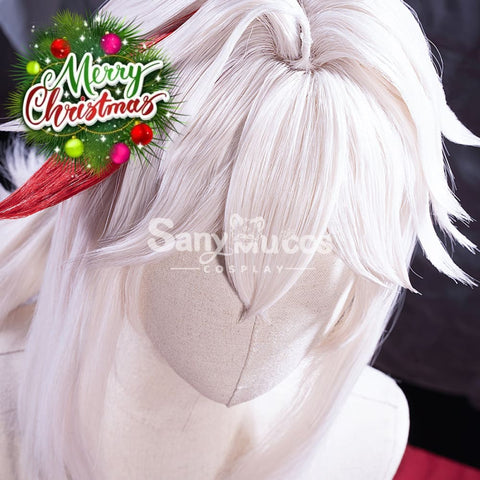 【In Stock】Game Genshin Impact Kaedehara Kazuha Pink And Red Ponytail Medium Cosplay Wig Wigs