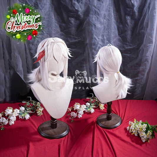 【In Stock】Game Genshin Impact Kaedehara Kazuha Pink And Red Ponytail Medium Cosplay Wig Wigs 1000