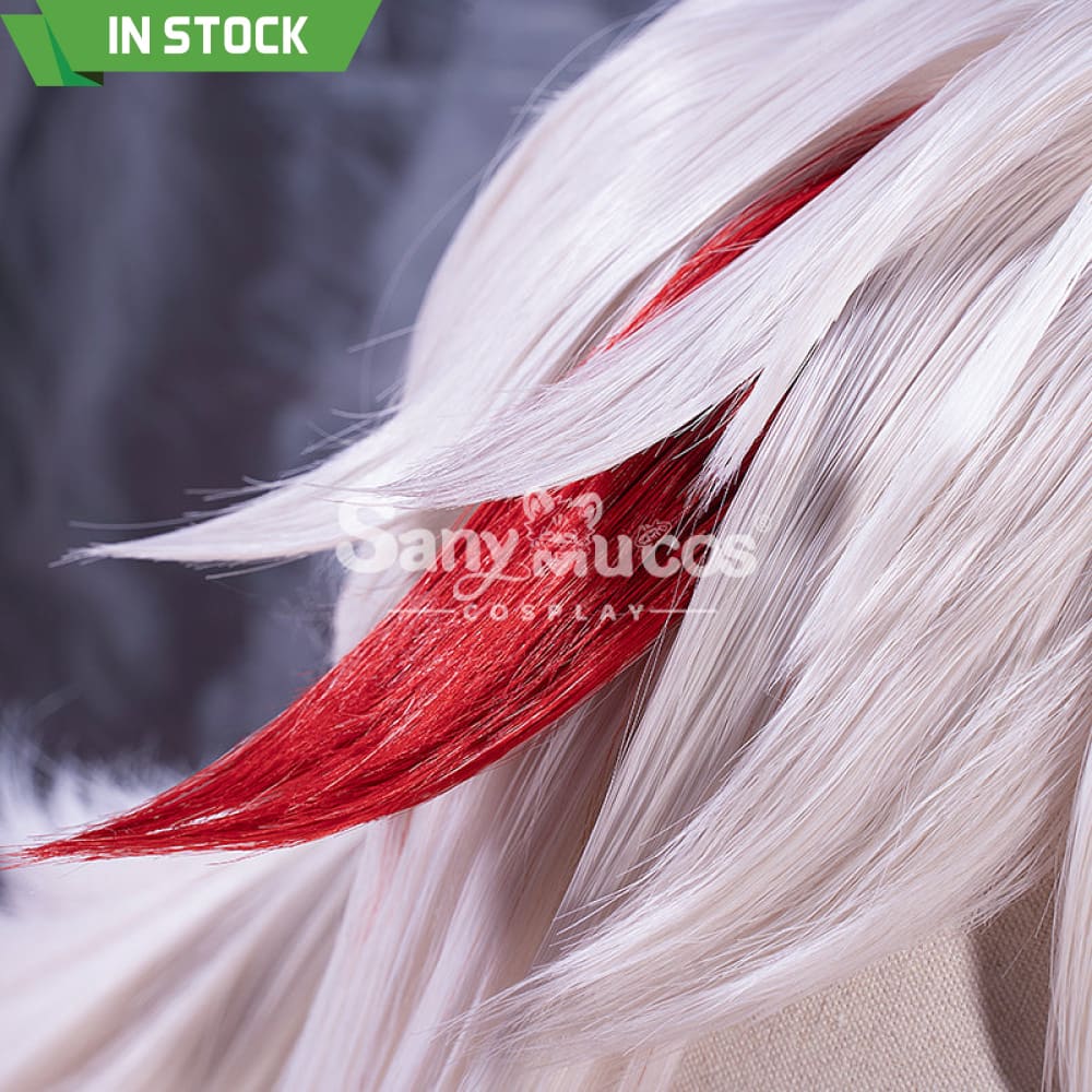 【In Stock】Game Genshin Impact Kaedehara Kazuha Pink And Red Ponytail Medium Cosplay Wig Wigs