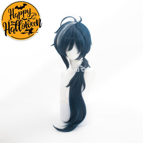 Game Genshin Impact Kaeya Dark Color Long Gradient Ponytail Cosplay Wig