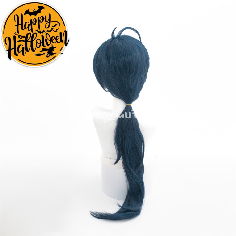 Game Genshin Impact Kaeya Dark Color Long Gradient Ponytail Cosplay Wig