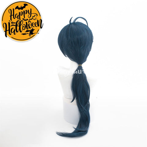 Game Genshin Impact Kaeya Dark Color Long Gradient Ponytail Cosplay Wig