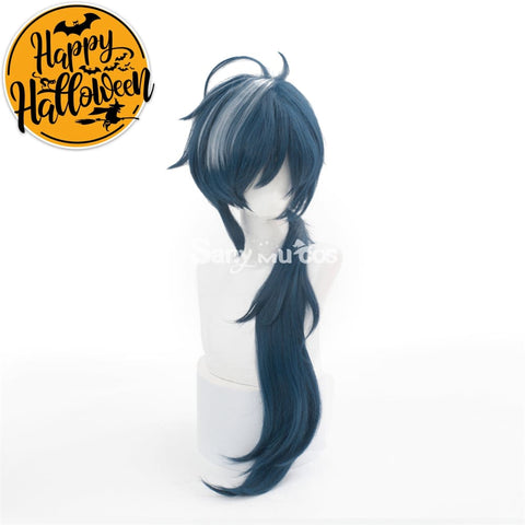 Game Genshin Impact Kaeya Dark Color Long Gradient Ponytail Cosplay Wig