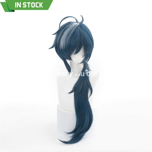 Game Genshin Impact Kaeya Dark Color Long Gradient Ponytail Cosplay Wig 1000