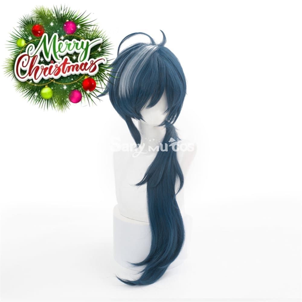 Game Genshin Impact Kaeya Dark Color Long Gradient Ponytail Cosplay Wig