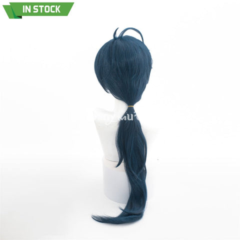 Game Genshin Impact Kaeya Dark Color Long Gradient Ponytail Cosplay Wig