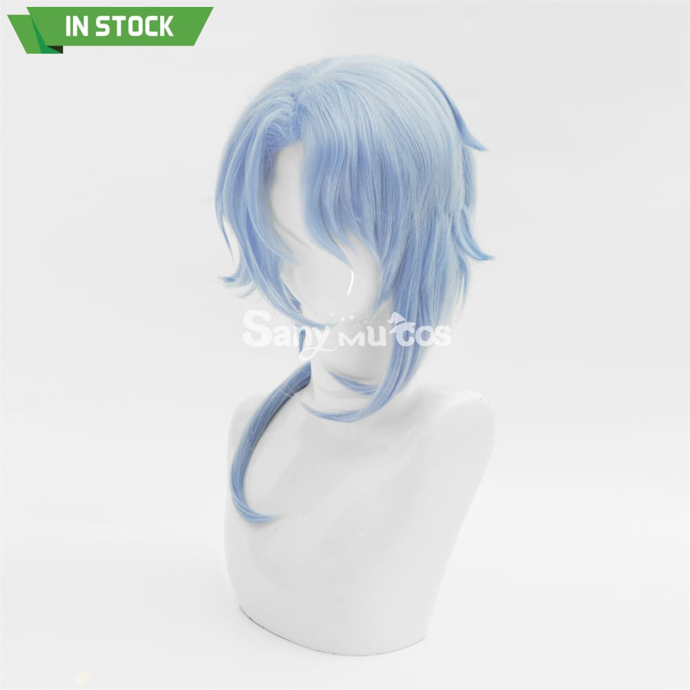 Game Genshin Impact Kamisato Ayato Blue Cosplay Wig