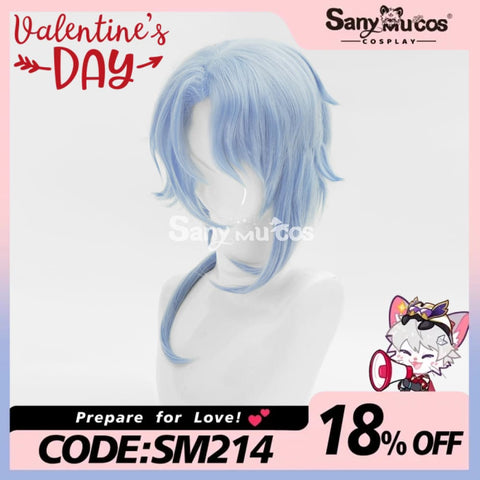 Game Genshin Impact Kamisato Ayato Blue Cosplay Wig