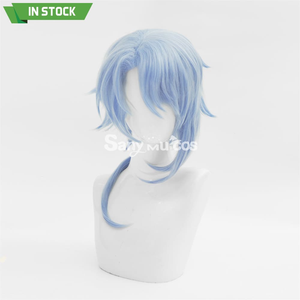 Game Genshin Impact Kamisato Ayato Blue Cosplay Wig