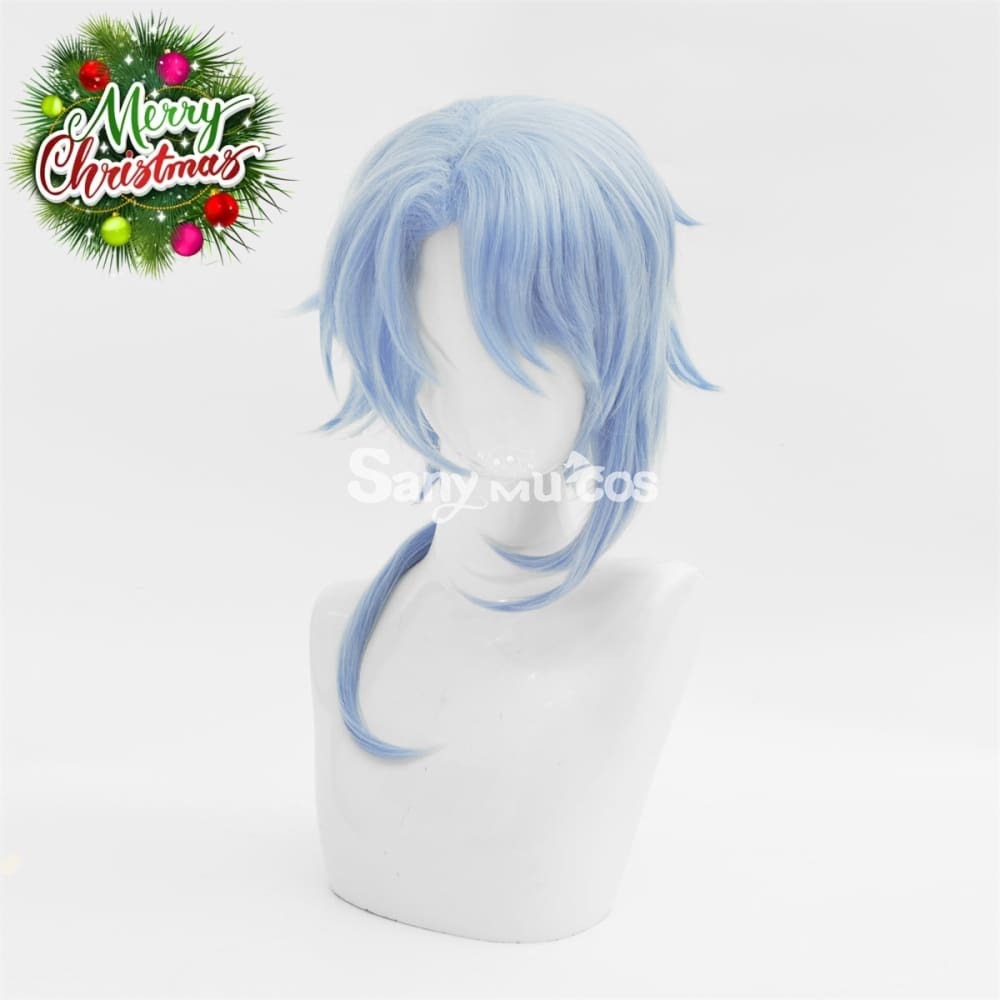 Game Genshin Impact Kamisato Ayato Blue Cosplay Wig