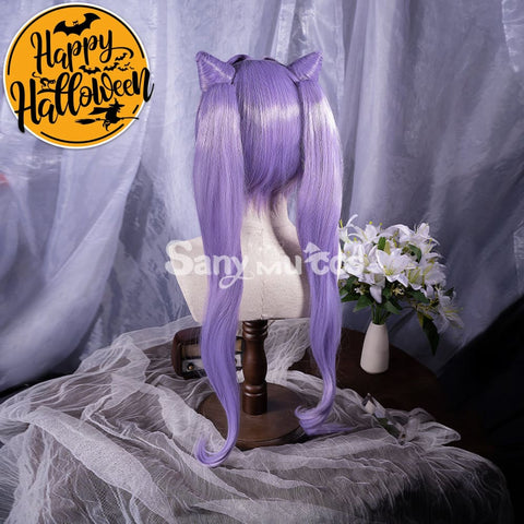 Game Genshin Impact Keqing Driving Thunder Cosplay Wig