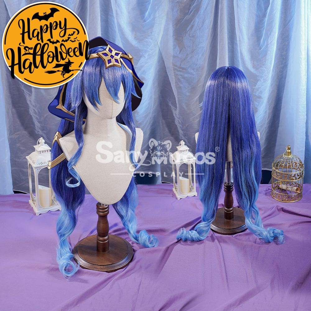 【In Stock】Game Genshin Impact Layla Blue Gradient Long Cosplay Wig Wigs