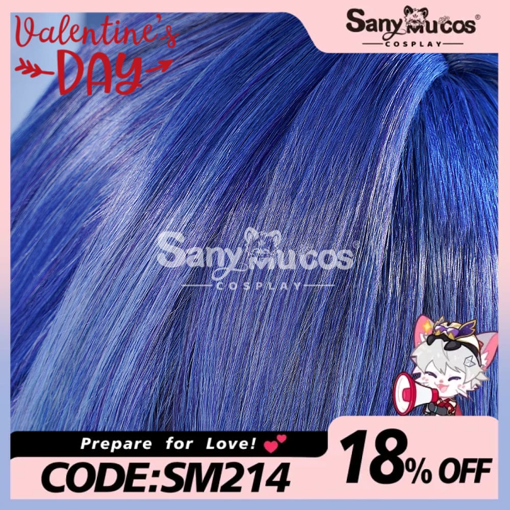 【In Stock】Game Genshin Impact Layla Blue Gradient Long Cosplay Wig Wigs