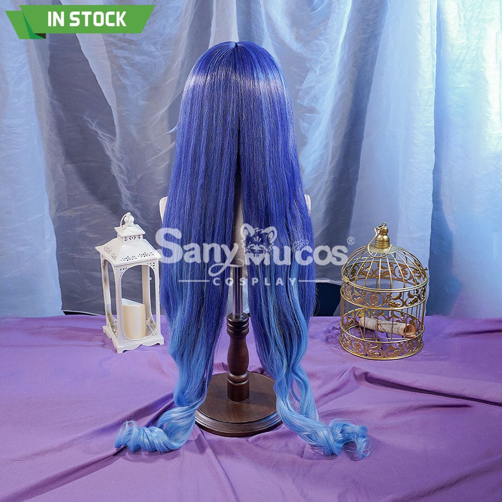 【In Stock】Game Genshin Impact Layla Blue Gradient Long Cosplay Wig Wigs