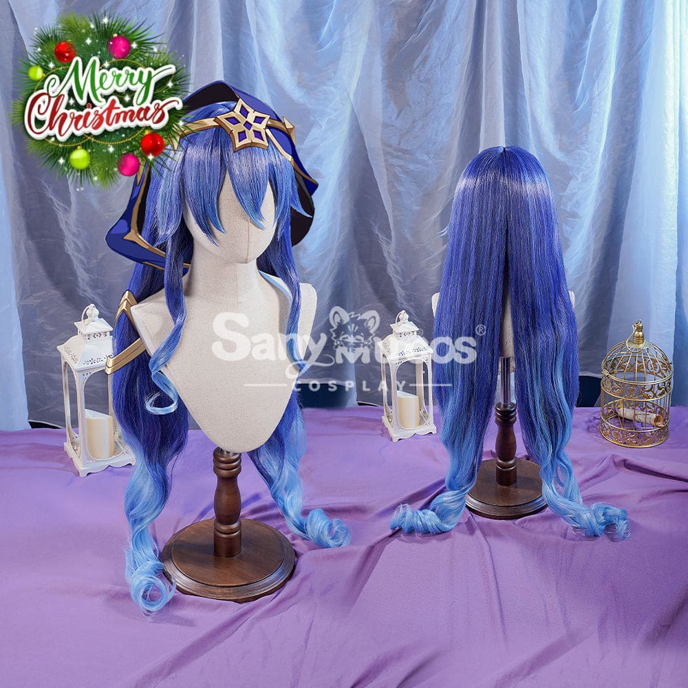 【In Stock】Game Genshin Impact Layla Blue Gradient Long Cosplay Wig Wigs
