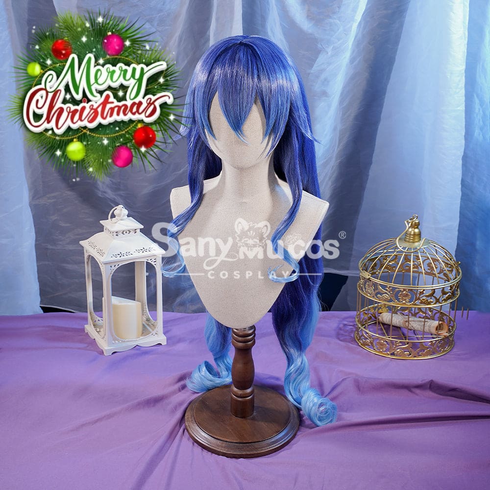 【In Stock】Game Genshin Impact Layla Blue Gradient Long Cosplay Wig Wigs