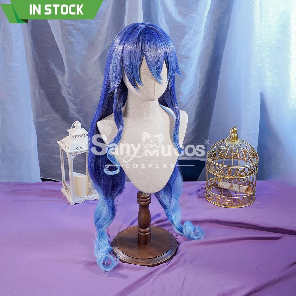 【In Stock】Game Genshin Impact Layla Blue Gradient Long Cosplay Wig Wigs