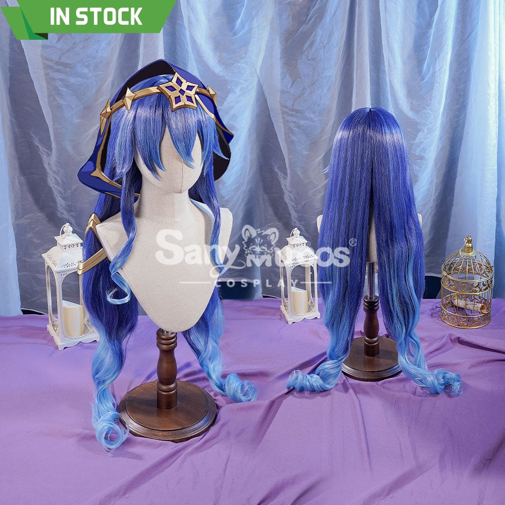 【In Stock】Game Genshin Impact Layla Blue Gradient Long Cosplay Wig Wigs