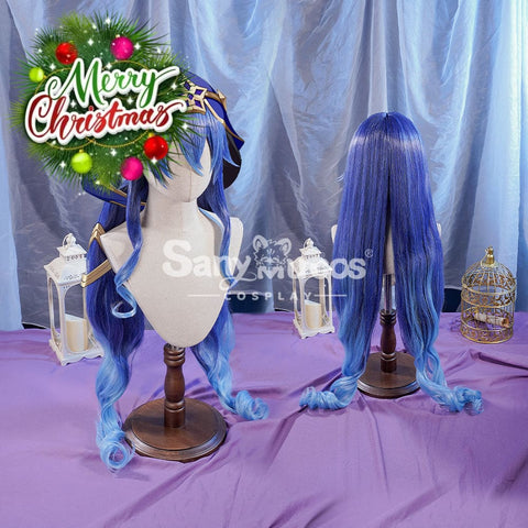 【In Stock】Game Genshin Impact Layla Blue Gradient Long Cosplay Wig Wigs