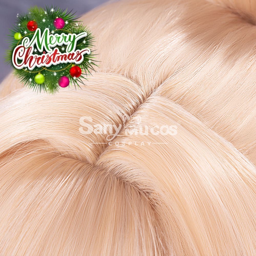 【In Stock】Game Genshin Impact Naganohara Yoimiya Blond And Golden Ponytail Medium Cosplay Wig Wigs